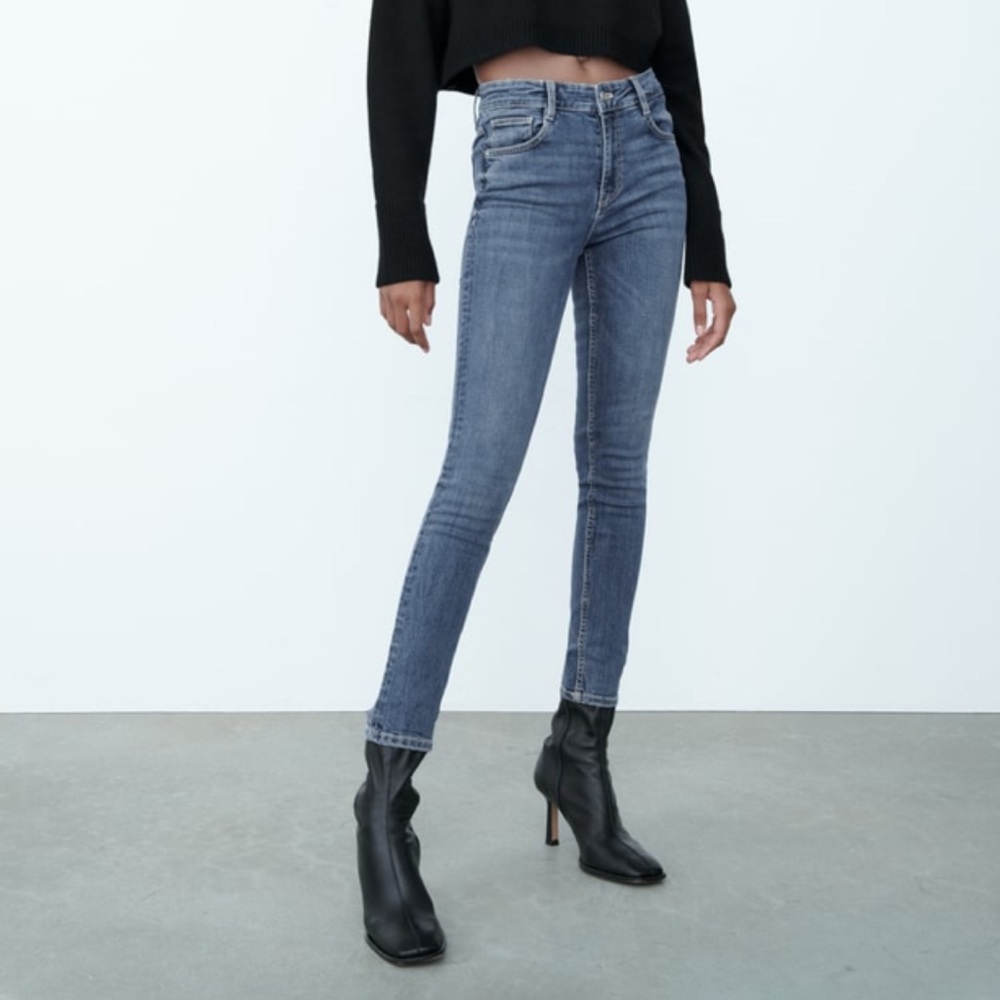 USED ZARA SKINNY JEANS SZ 12 GREYISH BLUE!